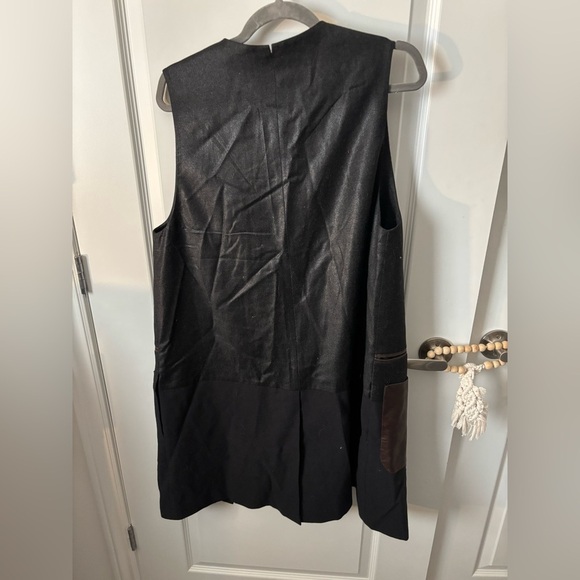 Vanessa Bruno | 100% Wool & Lambskin Mixed Media Longline Vest | Size 36 - Picture 6 of 8
